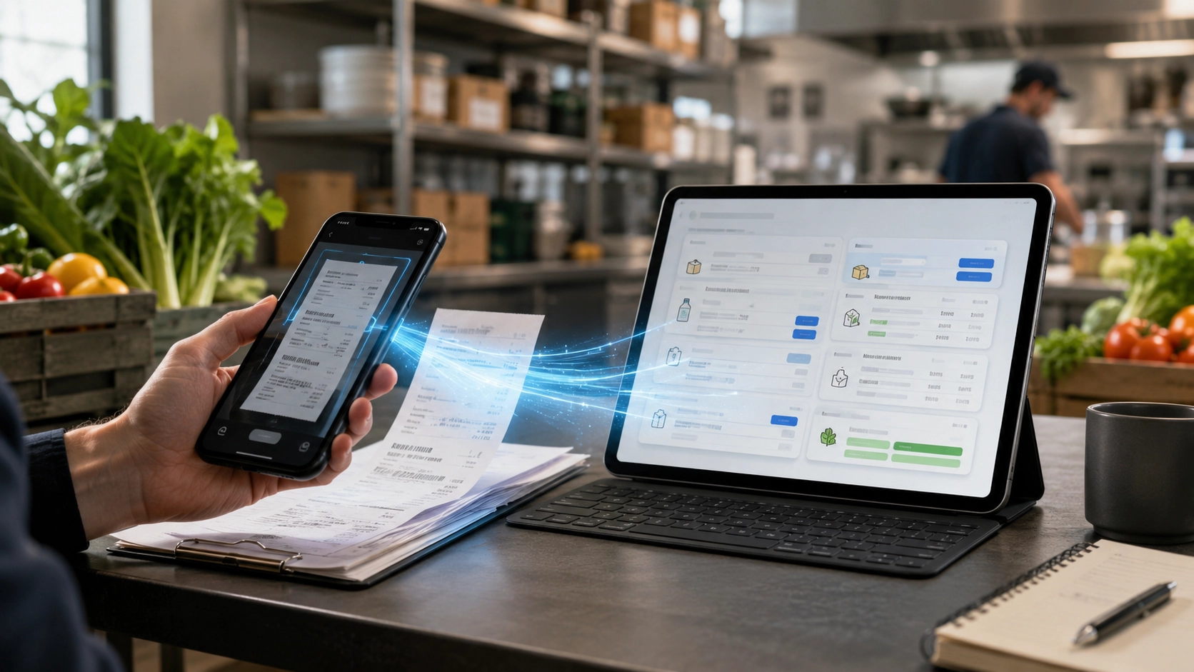 Supplier delivery receipt being scanned into structured product data